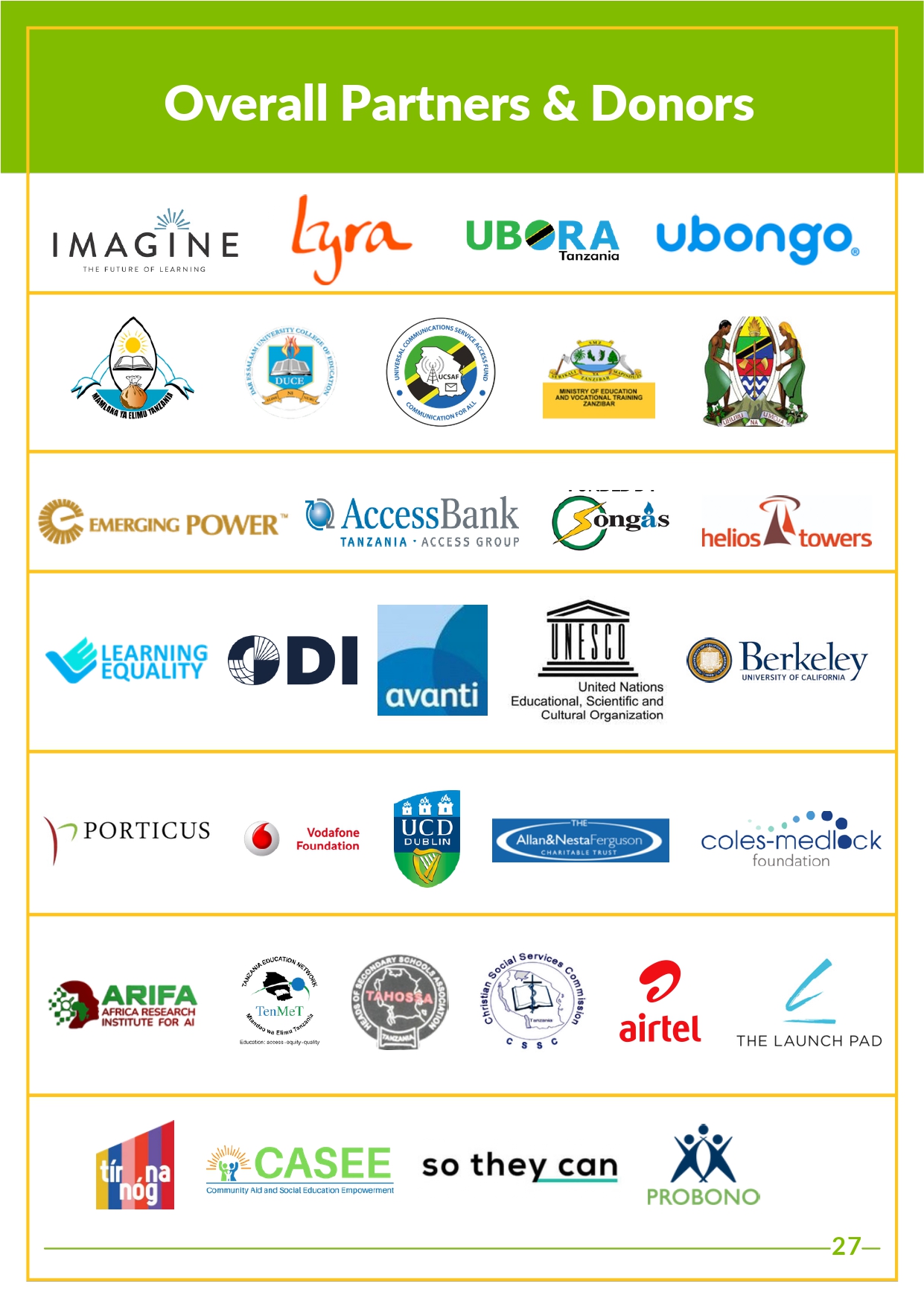 Camara tanzania Donners and partner