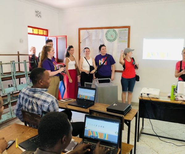 Students learning in a digital classroom at Kao la Amani Primary School supported by Camara Education Tanzania EdTech solutions in Tanzania